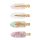 Clame metalice par, aurie / roz / lila / fildes, 6 cm,  4 bucati
