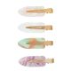 Clame metalice par, aurie / roz / lila / fildes, 6 cm,  4 bucati