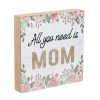 Decoratiune din lemn cu mesaj "All You Need is Mom", 12 x 12 cm