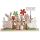 Decoratiune de Paste din lemn Iepurasi cu blanita, gardulet, 25 x 5 x 15 cm