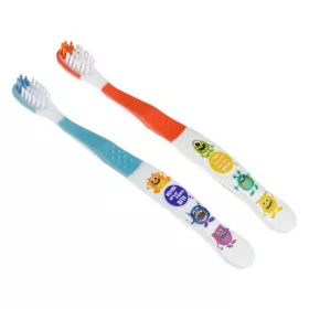   Periute de dinti cu model monstri pentru copii, extra soft, 2 bucati