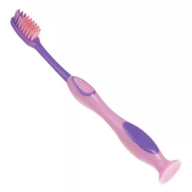   Periuta de dinti pentru copii, Junior, cu ventuza, extra soft, roz