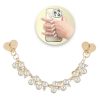 Decoratiune telefon mobil, maner auriu, margele cu strass Inimi, 16 cm