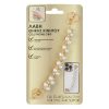 Decoratiune telefon mobil, maner auriu, margele cu strass Inimi, 16 cm