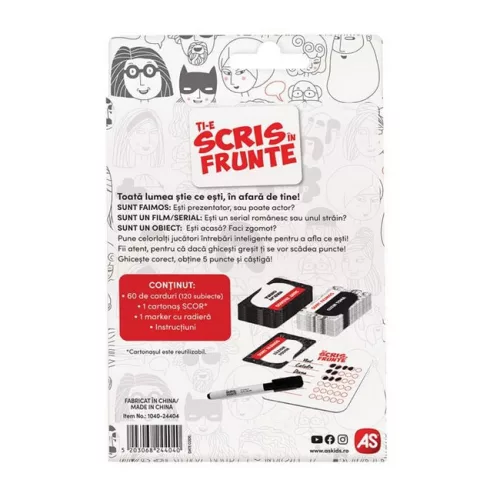Joc de societate AS pentru copii,”Ti-e Scris in Frunte”, 8 ANI+