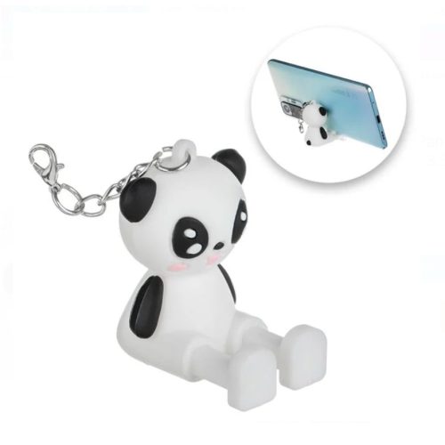 Suport/stand de birou pentru telefon mobil Panda, prindere tip breloc, 3.5 x 3.5 x 5 cm