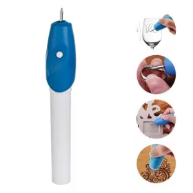 Pix pentru gravat, functionare cu baterii, alb/albastru