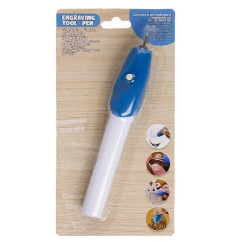 Pix pentru gravat, functionare cu baterii, alb/albastru