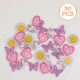 Set 30 decoratiuni spite bicicleta, model unicorn, fluture, inima, margareta