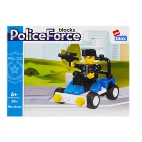   Set de constructie Alleblox Police Force, masinuta cu politist, 39 piese, 6+