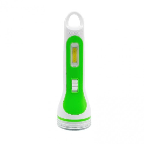 Lanterna LED + COB JC-898, 3W, functionare cu 3 baterii AAA, alb/verde