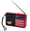 Radio portabil JOC-H011UR, MP3, microSD/USB,FM, afisaj electronic, acumulator BL-5C, negru/rosu