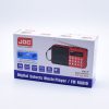 Radio portabil JOC-H033UR, MP3, microSD/USB,FM, afisaj electronic, acumulator BL-5C, negru/rosu