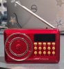 Radio portabil JOC - H1022USB, MP3, microSD/USB,FM, afisaj electronic, acumulator 2000 mAH, rosu