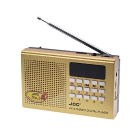   Radio portabil JOC -KK9, MP3, microSD/USB,FM, afisaj electronic, acumulator 2000 mAH, auriu