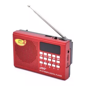   Radio portabil JOC -KK9, MP3, microSD/USB,FM, afisaj electronic, acumulator 2000 mAH, rosu