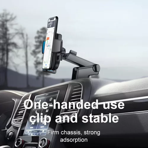 Suport auto Joyroom JR-OK3, cleme laterale, MultiAngle, brat ajustabil, prindere pe bord/parbriz, negru