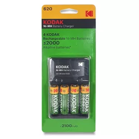   Set Incarcator si 4 baterii, KODAK 620, Ni-MH AA/AAA, 2100mAh, Indicator LED