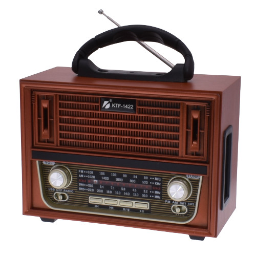 Radio portabil KTF-1422, MP3, USB/TF, Bluetooth, FM/AM/SW1-2, Led RGB, acumulator