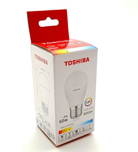TOSHIBA BEC LED 8W E27 G45 ALB CALD 100/BAX