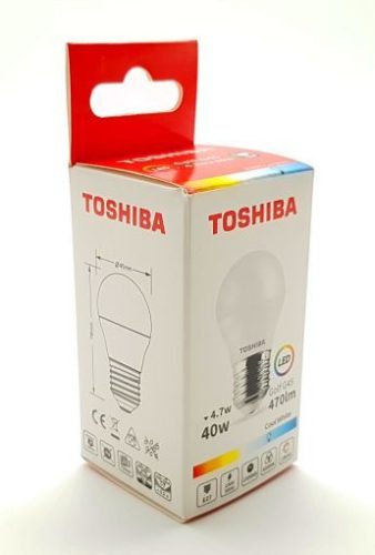 TOSHIBA BEC LED 4.7W E27 G45 ALB RECE 100/BAX