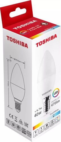TOSHIBA BEC LED 4.7W E14 C37 ALB RECE 100/BAX