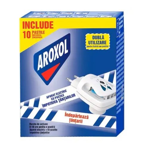 Aparat electric AROXOL + 10 pastile impotriva tantarilor