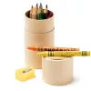Set de colorat in tub, 6 creioane normale, 6 creioane cerate, 1 ascutitoare
