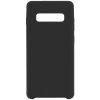Husa Liquid Silicone Case pentru Samsung Galaxy S10 Plus, interior microfibra, neagra