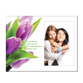   Rama foto decorativa din sticla, cu fotografia ta, mesaj Ziua Mamei