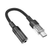 Cablu adaptor Type-C / USB-C Hoco LS37, audio, 15 cm, negru