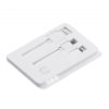 Set 3 in 1 Toppoint Card Connect, cablu USB cu 2 capete (Lightning si MicroUSB) si lanterna LED, alb