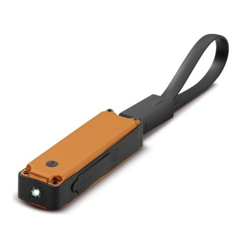 Baterie externa Toppoint Keychain PowerBank, 900 mAH, stick USB 8GB, lanterna, carcasa metalica, portocalie