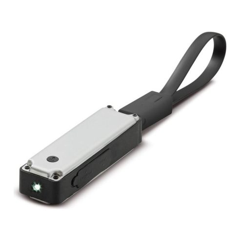 Baterie externa Toppoint Keychain PowerBank, 900 mAH, stick USB 8GB, lanterna, carcasa metalica, argintie