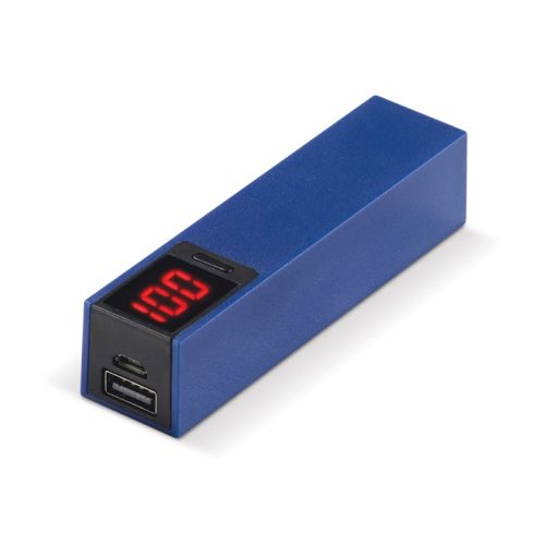 Baterie externa Toppoint, 2600 mAH, 1 port USB, ecran LED, albastra