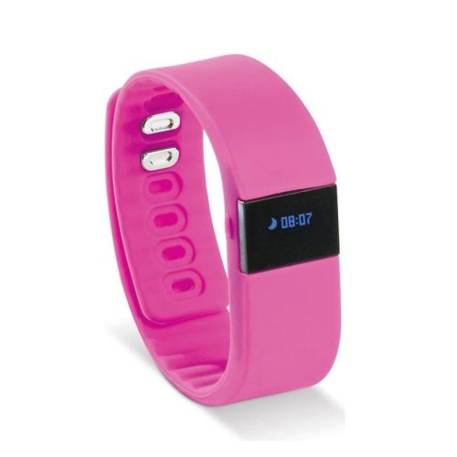 Bratara fitness VeryFit, ecran LED, Bluetooth, monitorizare somn, pasi, calorii, anti-pierdere, curea roz
