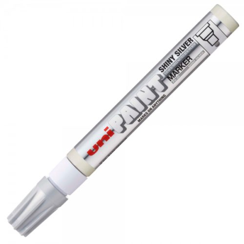 Marker cu vopsea UNI PX-20, varf rotund, 2.2-2.8mm , argintiu lucios