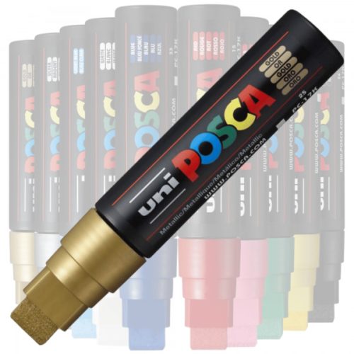 Marker UNI Posca PC-17K, varf tesit, 15.0mm auriu