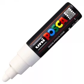 Marker UNI Posca alb  PC-7M, varf rotund, 4.5-5.5mm