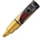 Marker cu creta UNI Chalk PWE-8K, varf tesit, 8.0mm, auriu