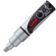 Marker cu creta UNI Chalk PWE-8K, varf tesit, 8.0mm, argintiu