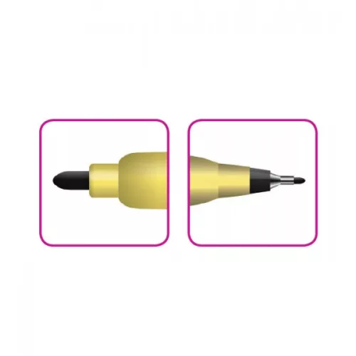 Marker permanent Grand CD-051 160-1878, varf rotund, 0.8mm / 3.8mm, 2 capete, negru
