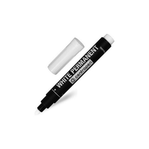 Marker permanent Centropen 8586, varf rotund, 2.2mm, alb