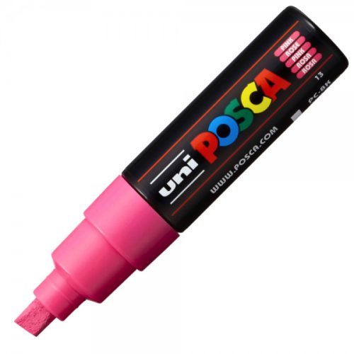 Marker UNI Posca PC-8K, varf tesit, 8.0mm , roz