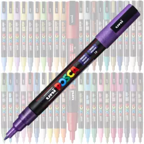 Marker UNI Posca mov PC-3M, varf rotund, 0.9-1.3mm