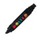 Marker permanent Fiorello Poster GR-1712, varf tesit / varf patrat, 10.0mm / 17.0mm, 2 capete, negru