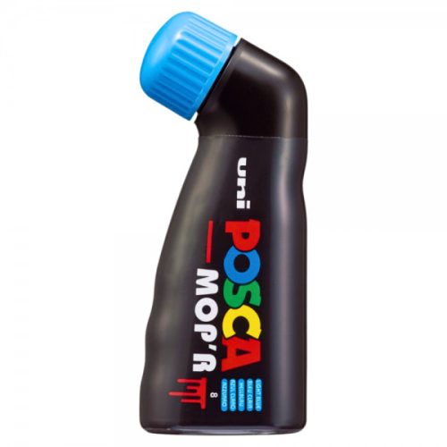 Marker UNI Posca Mop'r PCM22, varf rotund buretat, 3.0-19.0mm , albastru deschis