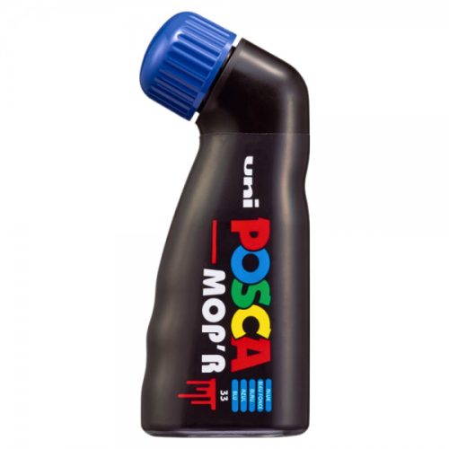 Marker UNI Posca Mop'r PCM22, varf rotund buretat, 3.0-19.0mm , albastru