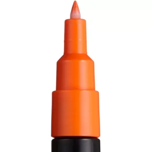 Marker UNI Posca PC-1M, varf rotund, 0.7mm portocaliu inchis