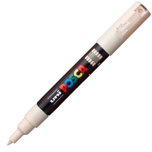Marker UNI Posca PC-1M, varf rotund, 0.7mm bej